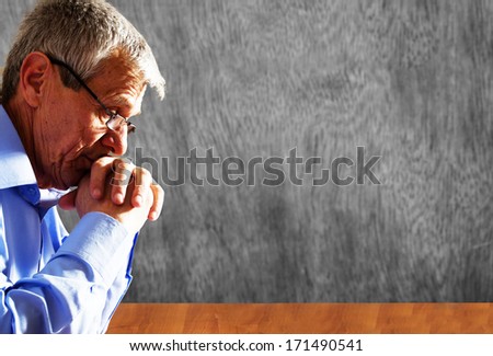 Portrait of a Senior man Contemplating His Life