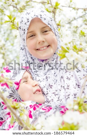 Two little muslim girls