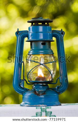 old oil lamp in the nature - lantern