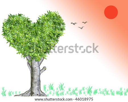 love tree with sun