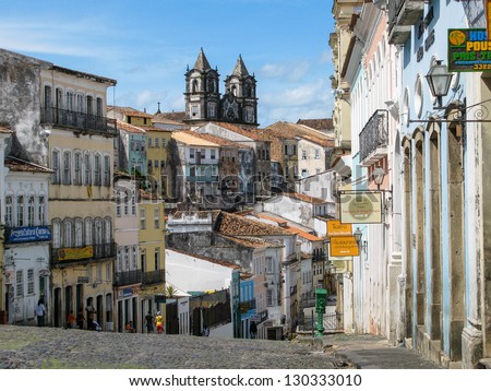 Old Town Of Salvador De Bahia, Brazil.