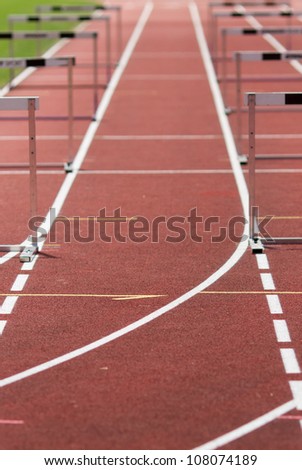 hurdles on race track