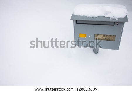 letter box in snow