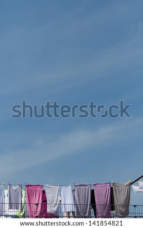 clothes drying in sky