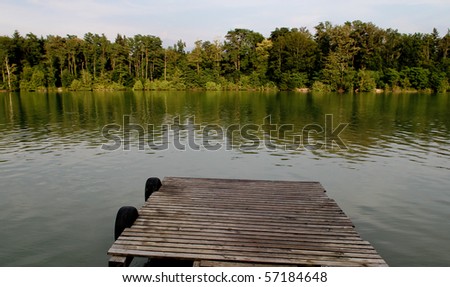 wooden raft on lake