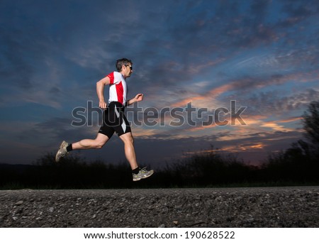 jogger in sunrise