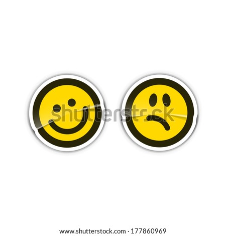 Happy and sad emotion stickers