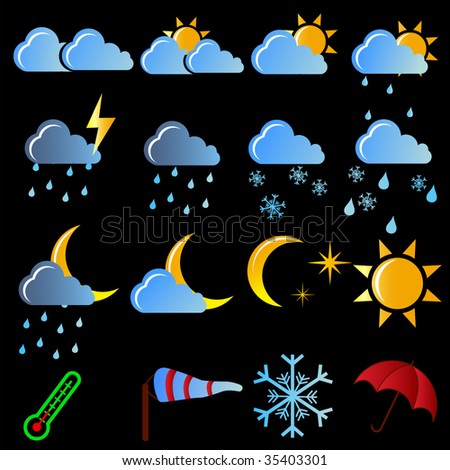 weather symbols rain. stock vector : Weather symbols