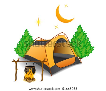 Camping Stock Vector Illustration 51668053 : Shutterstock