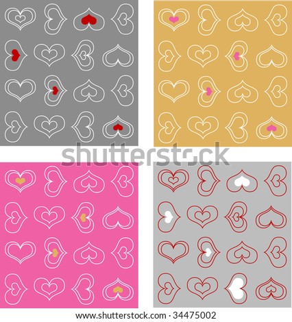 Wallpaper Of Heart Shape. stock vector : Valentines Day heart shaped wallpaper