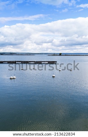 The summer landscape with clouds and the sea. Sweden