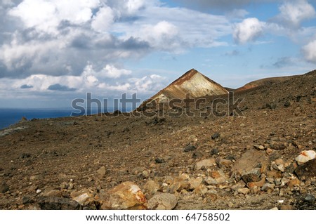 The volcanic landscape. Vulcano island (one of the Aeolian Islands)