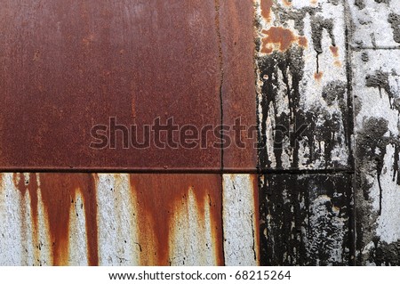 Closeup of metal corrosion due to weather
