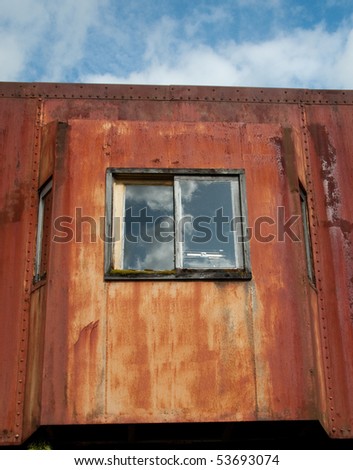 bay window in old caboose