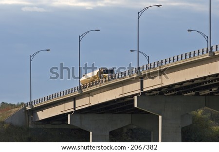 Oil Tanker Truck on Bridge