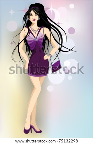 pictures of black hair with purple. long lack hair and purple