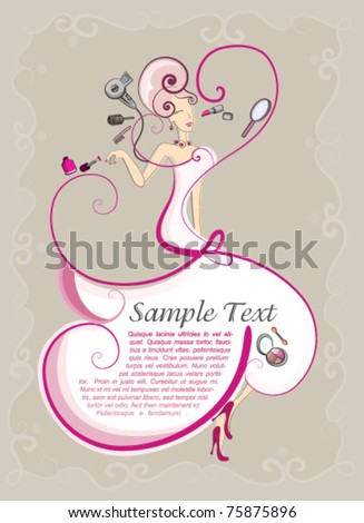 Free Vector Business Cards on For Hairdressers And Salons  Bridal Dress Vector Design   Stock Vector