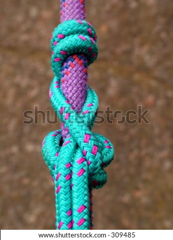 climbing ropes - These are tied  like this for slowing descent.