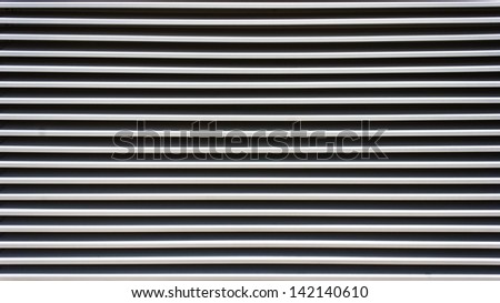 Gray horizontal striped grill as texture