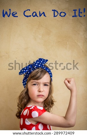 We can do it. Symbol of girl power and feminism concept
