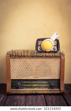Vintage radio. Retro music concept