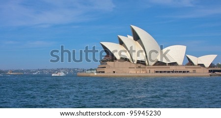 SYDNEY - FEBRUARY 19: Sydney Opera House view on February 19, 2012 in Sydney. The Sydney Opera House is a famous arts center. It was designed by Danish architect Jorn Utzon, finally opening in 1973.