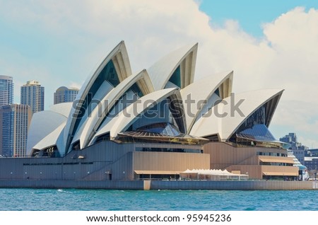SYDNEY - FEBRUARY 12: Sydney Opera House view on February 12, 2012 in Sydney, Australia. The Sydney Opera House is a famous arts center. It was designed by Danish architect Jorn Utzon, finally opening in 1973.