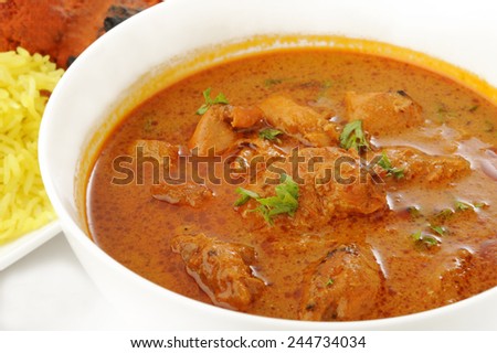 Chicken Tikka Masala , Tandoori chicken tikka with pilau rice