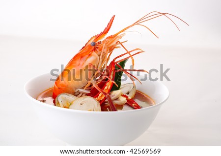 thai tom yum soup - hot and sour soup,tom yum goong