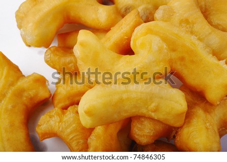 close up deep fried dough sticks