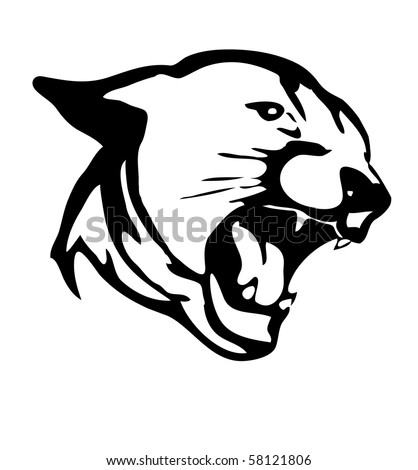 stock photo Hand drawn panther converted to clipart
