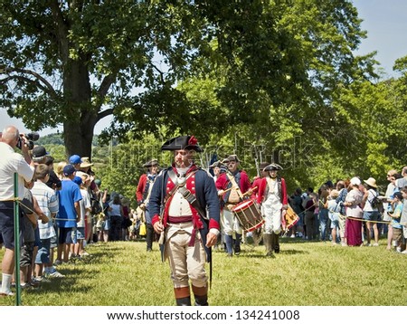 FREEHOLD, NEW JERSEY/USA Ã¢Â?Â? JUNE 23: The annual Battle of Monmouth reenactment at Monmouth Battlefield State Park on June 23 2007 in Freehold, New Jersey.
