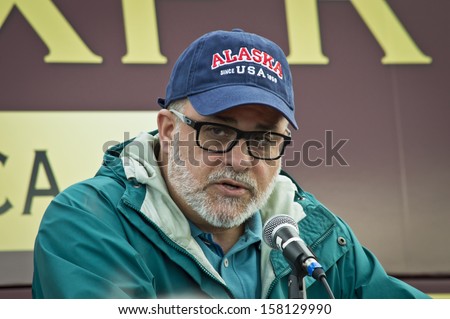 NEW EGYPT, NEW JERSEY/USA  OCTOBER 12: Radio talk show host and best selling author Mark Levin at the Tea Party rally for Steve Lonegan on October 12 2013 in New Egypt New Jersey.