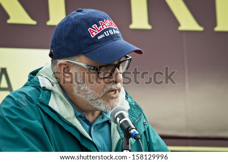 NEW EGYPT, NEW JERSEY/USA OCTOBER 12: Radio talk show host and best selling author Mark Levin at the Tea Party rally for Steve Lonegan on October 12 2013 in New Egypt New Jersey.