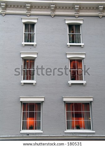 This is a photo of some warm glowing windows in Manhattan.