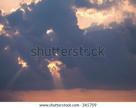 This is a shot of some sun rays peaking through at sunset.