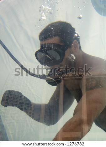 David Blaine is in an underwater sphere for one week outside Lincoln Center in preparation of hie big escape on May 8th.