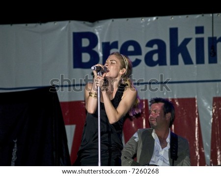 Country and pop singing star Leeann Rimes on stage during this years Summer tour at Great Adventure in New Jersey.