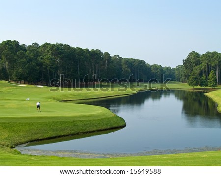 A lone golfer on this beautiful Myrtle Beach, South Carolina golf course.