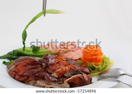 let have some vegetable in roasted duck