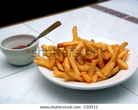 freshly prepared dish of french fried potatoes