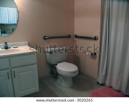 Bathroom in assisted living apartment complex