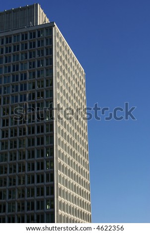 classic skyscraper off to side to create dynamic negative space for text