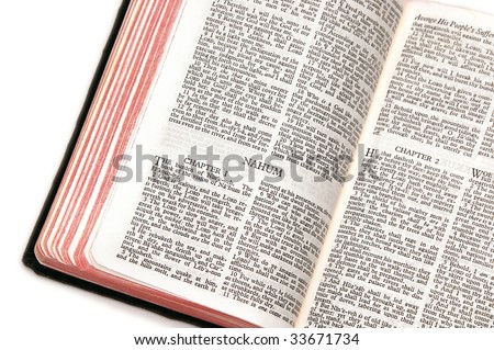 holy bible open to the book of  nahum, against a white background