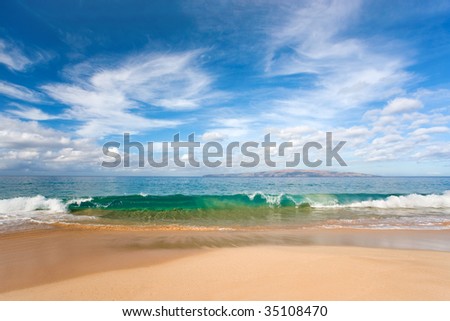 Hawaii Beach Waves. stock photo : beach wave