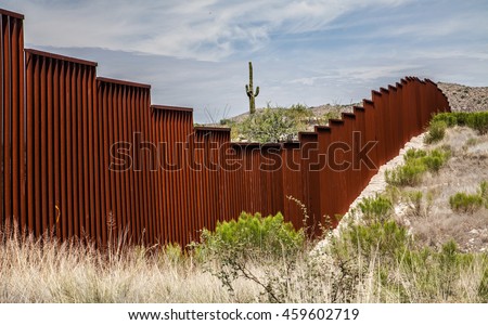 US-Mexican border in Arizona, USA