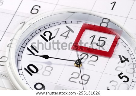 Wallmount clocks fragment and calendar macro shot