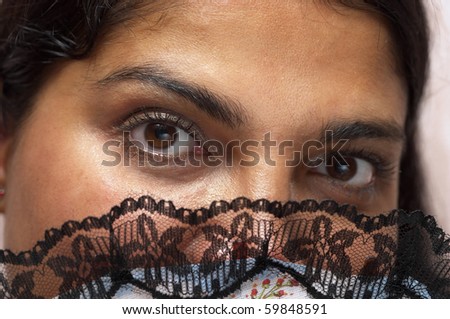 Indian woman look detailed macro shot (face fragment)