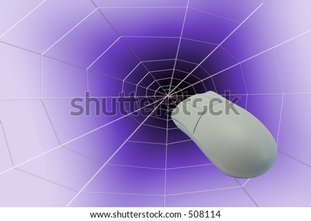 A cordless mouse sat on an internet web