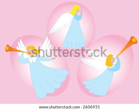 stock vector : Angels praying and playing trumpets. Images Of Angels Praying. stock vector : Angels praying and playing trumpets.